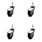 Service Caster 3 Inch Bright Chrome Hooded Neoprene Rubber 12mm Threaded Stem Casters SCC, 4PK SCC-TS03S310-NPRB-BC-M1215-4 - alternate 4